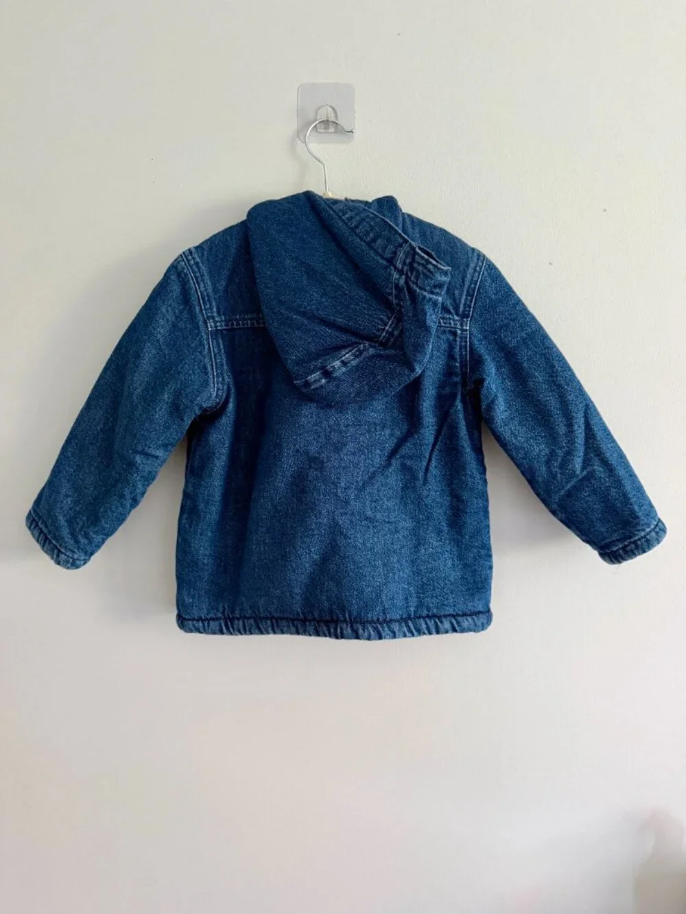 Gap x Paddington Denim Toggle Jacket Hooded Fleece Lined Coat 3T
